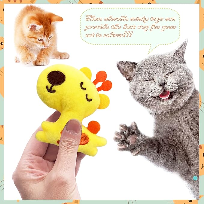 Cat Toys for Indoor Cats Kittens Interactive Pillow Catnip Toys with Bell Bite Toy 6 Pcs