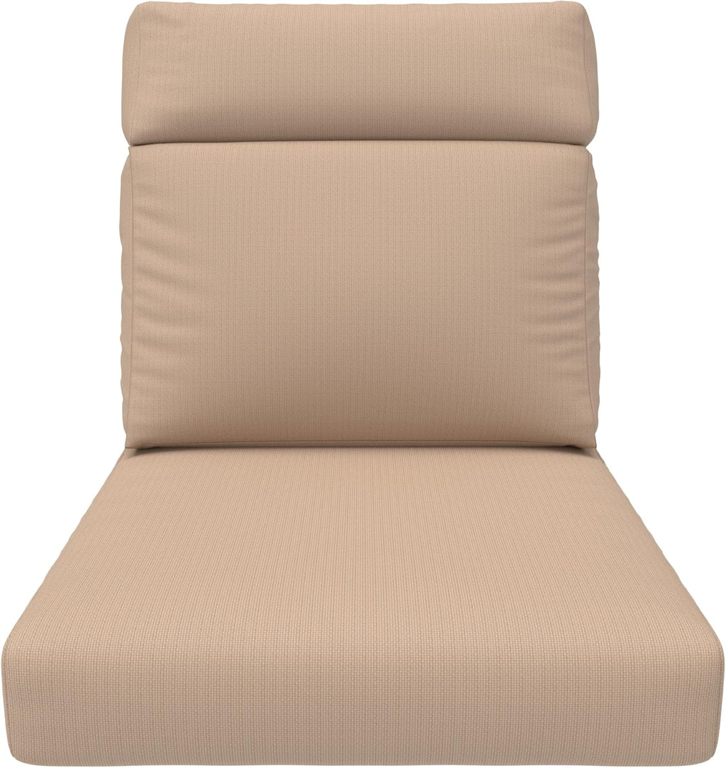 Covers & All CoverRite Rectangle High Back Chair Cushion, 600 Denier, Foam Seat and Poly Fill Back Outdoor High Back Chair Cushions, Water, UV and Fade Resistant for Patio High Back Chair Cushions