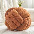 Petrella Knot Pillow Ball Round Throw Pillows Home Decor Cushion Decorative Aesthetic Throw Pillows，Lambswool Caramel 11inch
