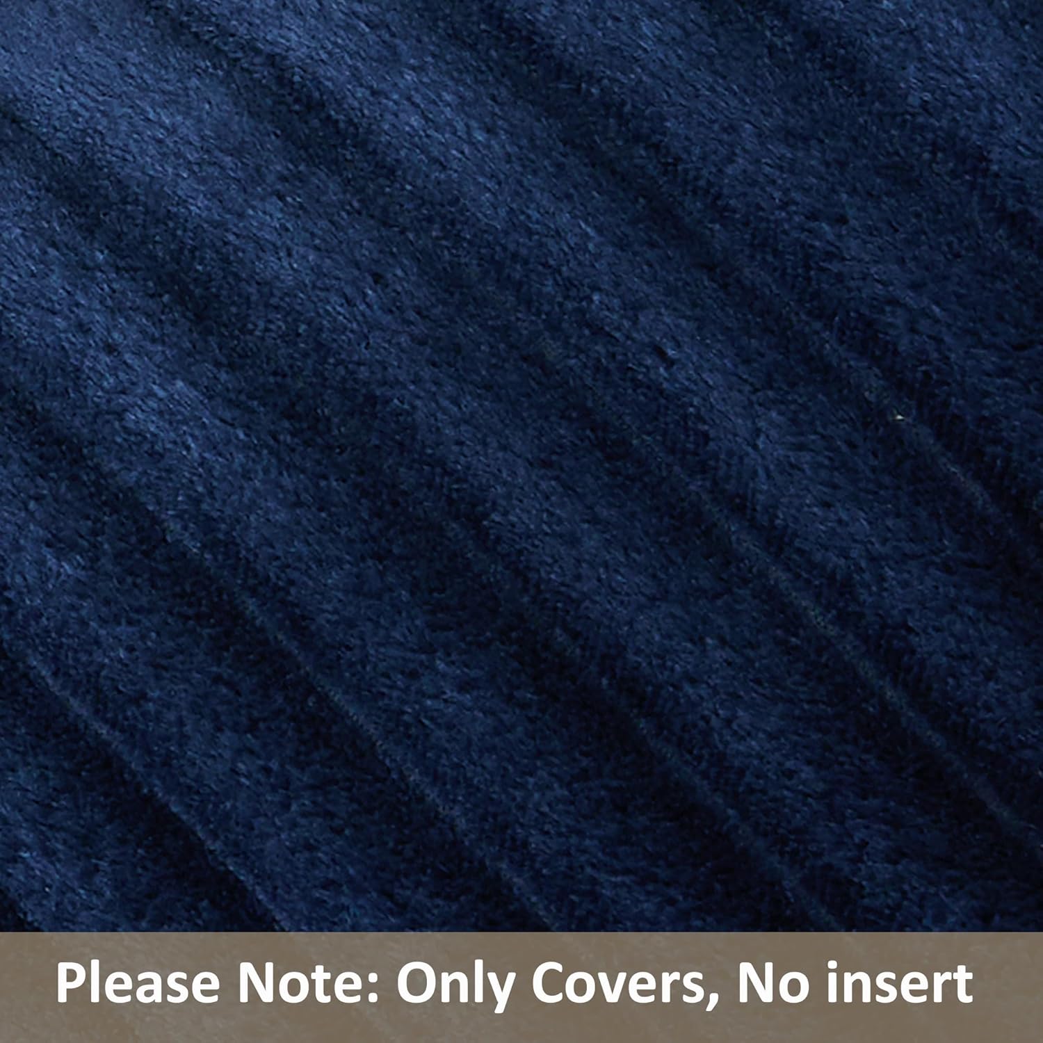 Kevin Textile Soft Plush 12x20 Inch Lumbar Pillow Cover 1 Pack, Luxury Fluffy Faux Fur Striped Flannel Rectangle Cushion Case for Couch Sofa Chair Bed Home Decor, Navy Blue