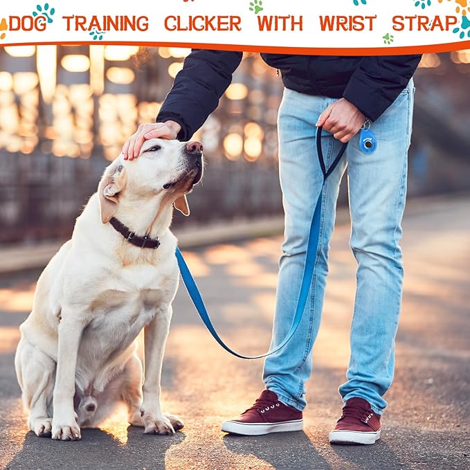 Kigeli 30 Pcs Dog Training Clicker for Pet with Wrist Strap Dog Cat Bird Clicker Puppy Training Supplies for Dogs Cats Horses Birds Behavioral Coaching Accessories (6 Colors)