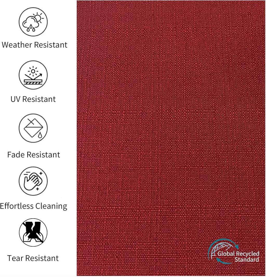 22x24 inch Outdoor/Indoor Deep Seat Patio Cushions Set of 2 Deep Seat Bottom Resilient Foam Filling Water Repellent Stain-Resistant UV Resistant Weather Resistant Chili