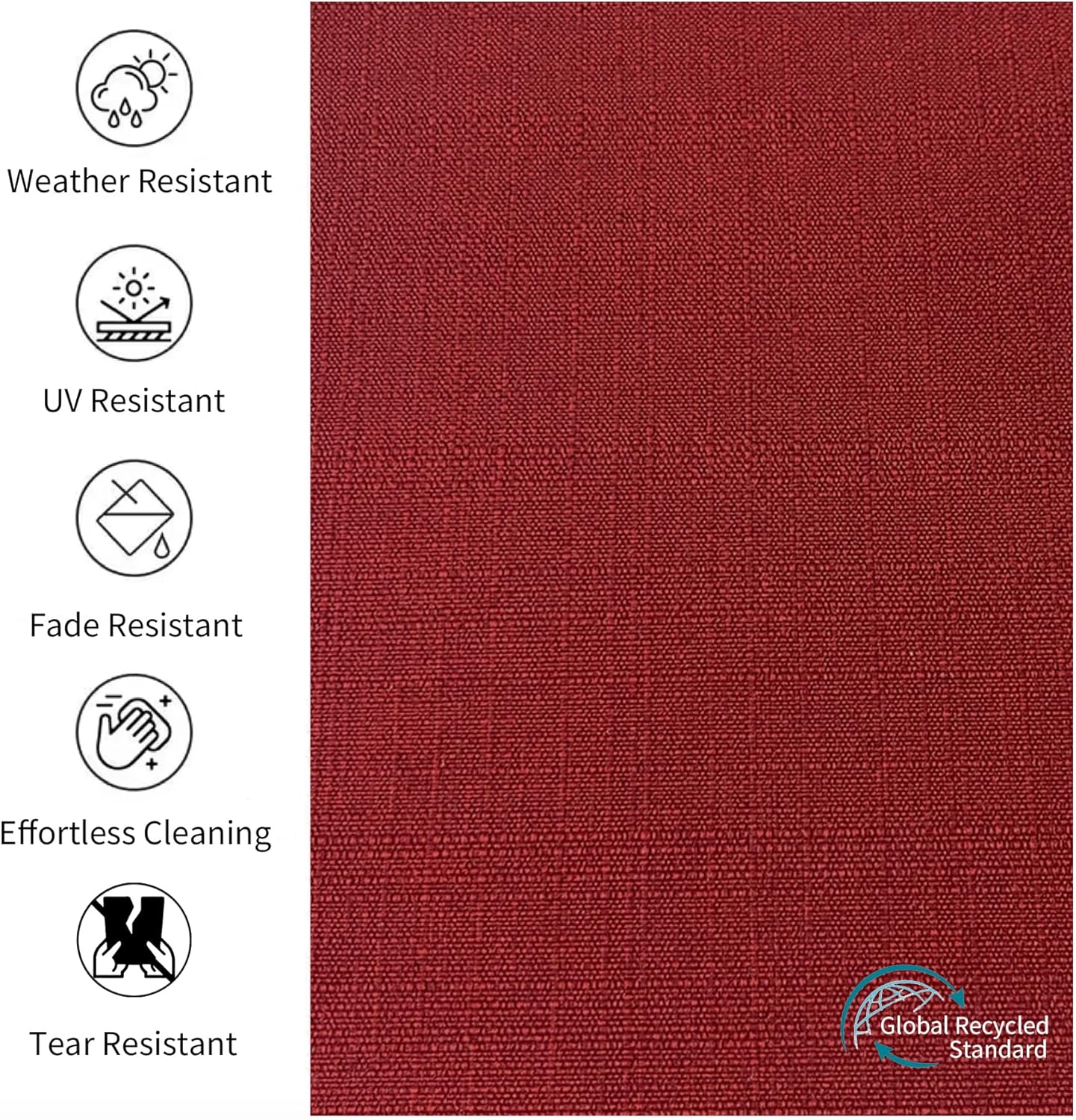 22x24 inch Outdoor/Indoor Deep Seat Patio Cushions Set of 2 Deep Seat Bottom Resilient Foam Filling Water Repellent Stain-Resistant UV Resistant Weather Resistant Chili