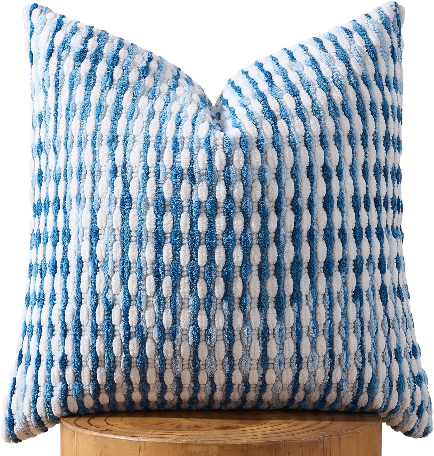 AmHoo Boho Chenille Pillow Cover Decorative Tufted Pillowcase for Couch Bed Sofa Bedroom Living Room Modern 18 x 18-Inch Sky Blue