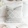 BlissBlush Gray White Decorative Throw Pillow Cover 22X22, Boho Accent Pillow for Couch, Square Modern Farmhouse Pillowcase for Living Room Couch Sofa Cushion Home Décor (Pack of 1)
