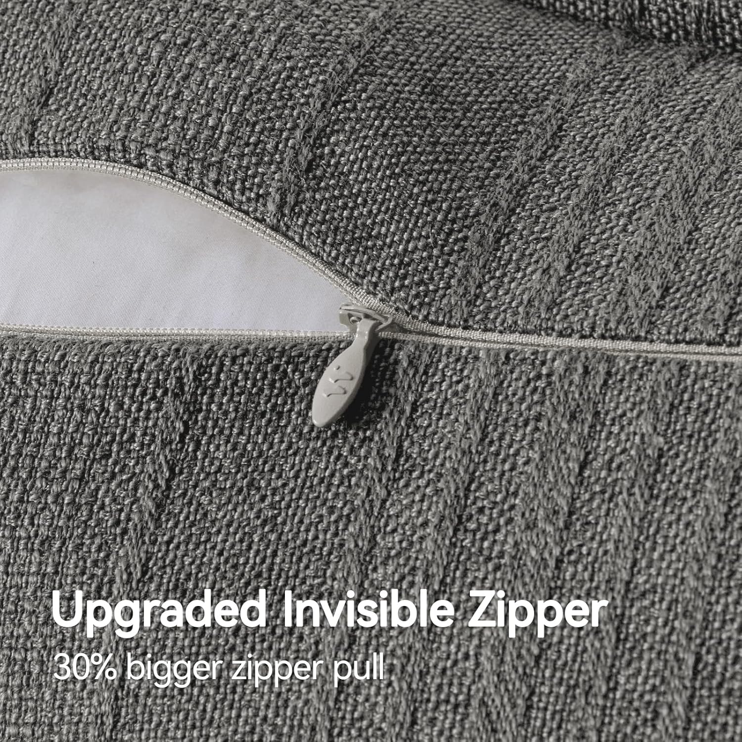 a moment Linen Pillow Covers Set of 2,Boho Farmhouse Throw Pillowcases Neutral Textured Decorative Covers for Couch Sofa,Soft Linen Blend Accent Case Cushion Living Room Home Decor 20"x12"Rustic Gray