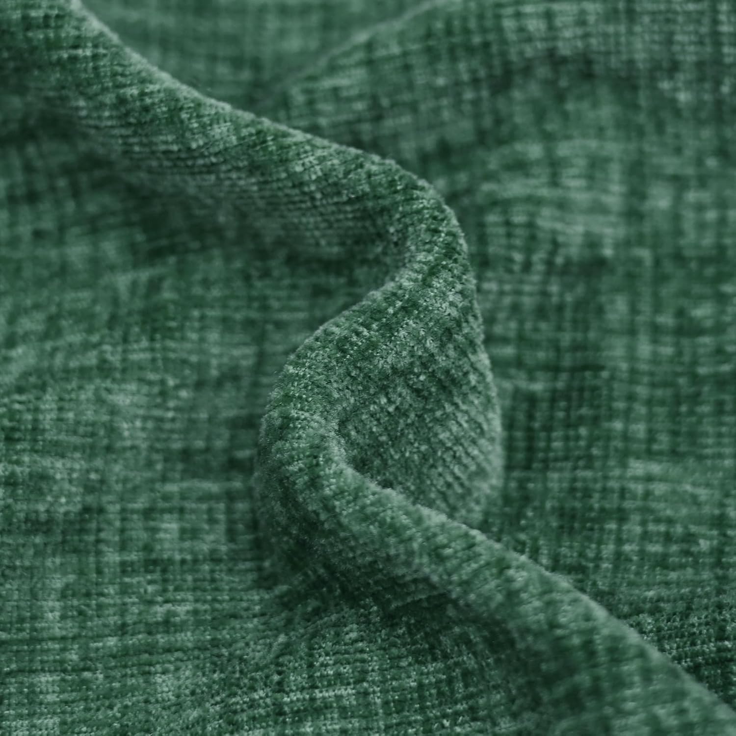 CaliTime Christmas Throw Pillow Covers Decorative 20 X 20 Inches Pack of 2 Cozy Solid Dyed Soft Chenille Cushion Cases with Pom Poms for Couch Sofa Bed Living Room Home Dark Green