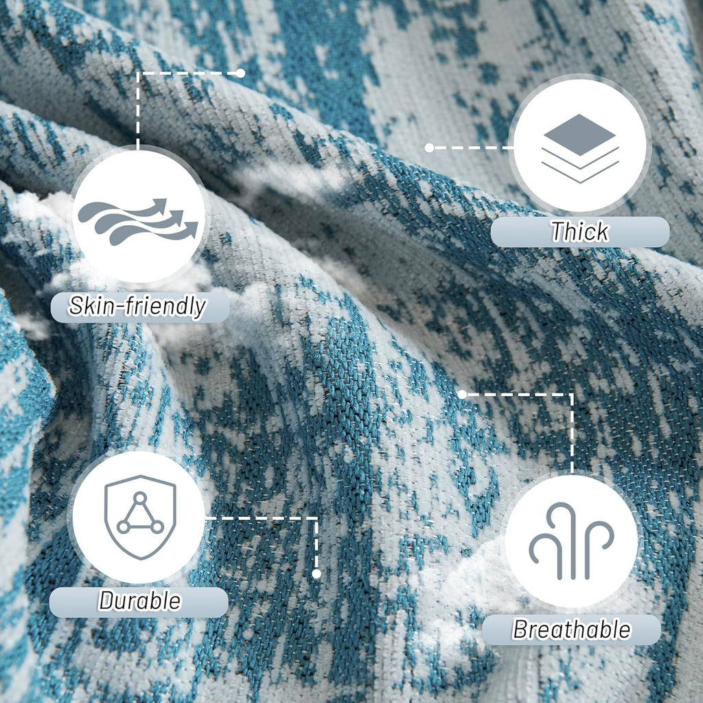 MYSKY HOME Sectional Couch Cover Sage Abstract Geometric Sofa Covers for Sectional Sofa L Shape Chenille Couch Protector for Dogs Pets Couch Throw Cover Washable Durable for Home Decor, 71" X118"