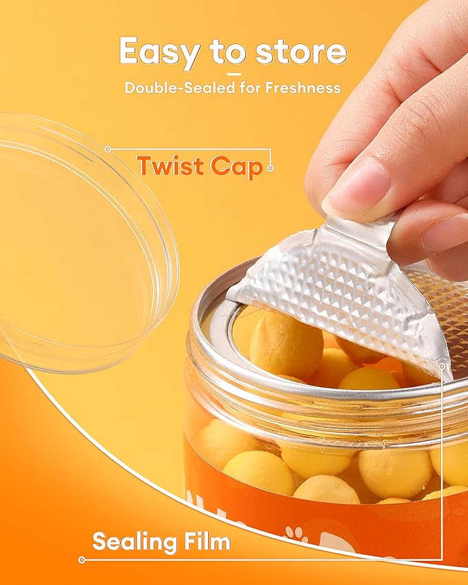 10.6oz Freeze Dried Quail Egg Yolk Cats & Dogs, Treats, Single Ingredient, Freeze-Dried Pet Food for Dogs, Cats, No Additives | Grain Free | Support for Skin and Coat Health