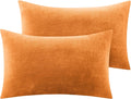BEDELITE Flannel Pillowcases Standard Set of 2, Super Soft Fleece Pillow Case Cover with Zipper for Bedroom, Sofa, Luxury Cozy Fuzzy Velvet Pillow Shams for All Seasons(20x26 Inches, Burnt Orange)