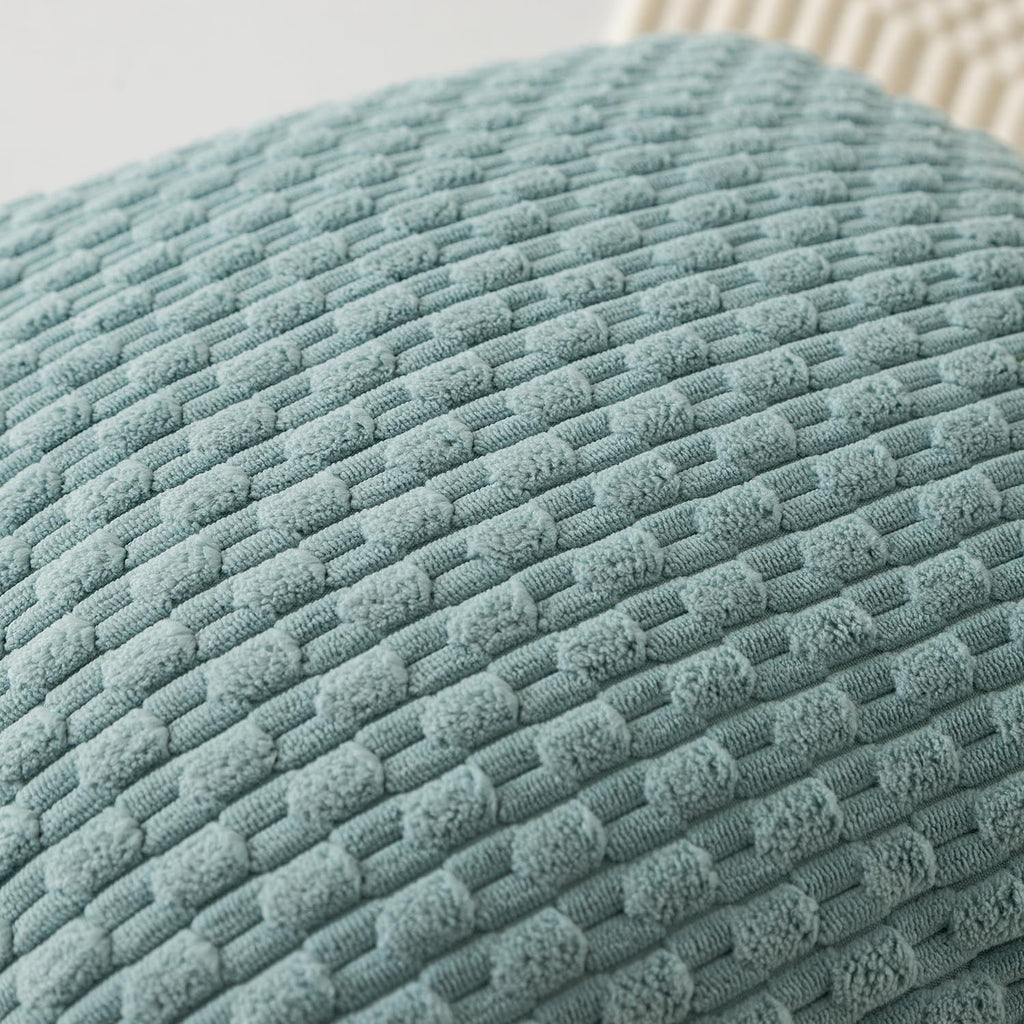 Kevin Textile 12x20 Inch Pillow Cover 1 Pack Boho Decorative Soft Striped Corduroy Lumbar Farmhouse Accent Rectangle Cushion Case for Living Room Couch Sofa Bed, Dusty Green