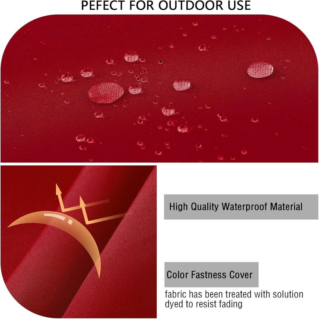 idee-home Outdoor Cushions for Patio Furniture, Outdoor Seat Cushion, Waterproof Couch Hampton Bay Deep Seat Replacement Chair Cushions for Garden Lawn Backyard Deck, 24 x 26 Red