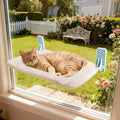 Revolutionary Cat Window Perch Hammock with Strong Adhesive Tapes, Solid Metal Frame and Reversible Cover Cat Bed for Window, Foldable Design