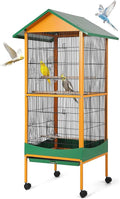 Garvee Bird cage, 66''H Extra Large Bird Cage, w/Removeble Tray, Waterproof Roof, Easy to Clean, Lockable Caster, Indoor& Outdoor Application for Conure,Macaw,Budgie,Cockatiel,Lovebirds,Parakeet