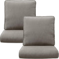 Outdoor Rattan Chair Cushions 2 Packs - Outside Durable Thick Replacement Back and Seat Cushion 22x24 with Zipper Cover for Patio Glider Rocking Chairs Loveseat Couch – Grey/Regular