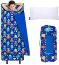 Wildkin Kids Original Nap Mat – Cozy Kids Sleep Mat with Pillow, Ideal for School & Travel - Robots