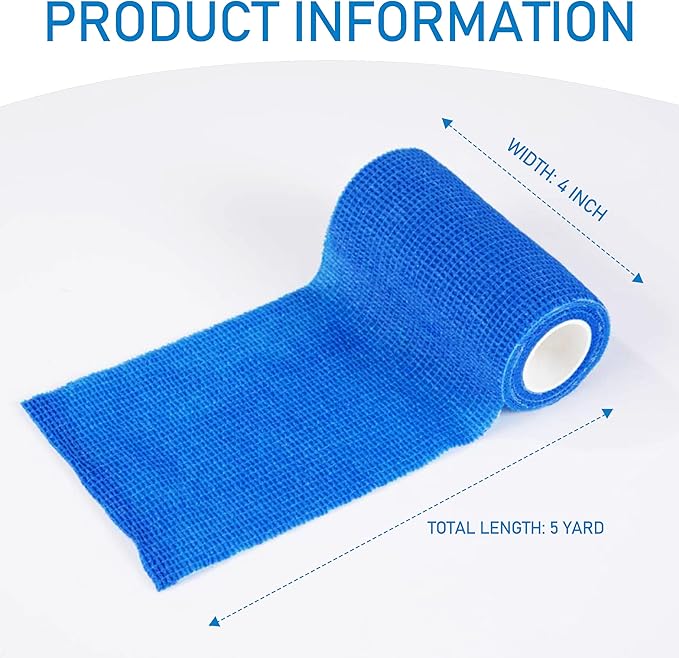 9 Pack Self Adhesive Bandage Wrap 4 Inch x 5 Yards Self-Adherent Elastic Cohesive Wrap Non-Woven Breathable Bandage,Vet Wrap for Stretch Athletic, Sports, Wrist, Ankle (Mix)