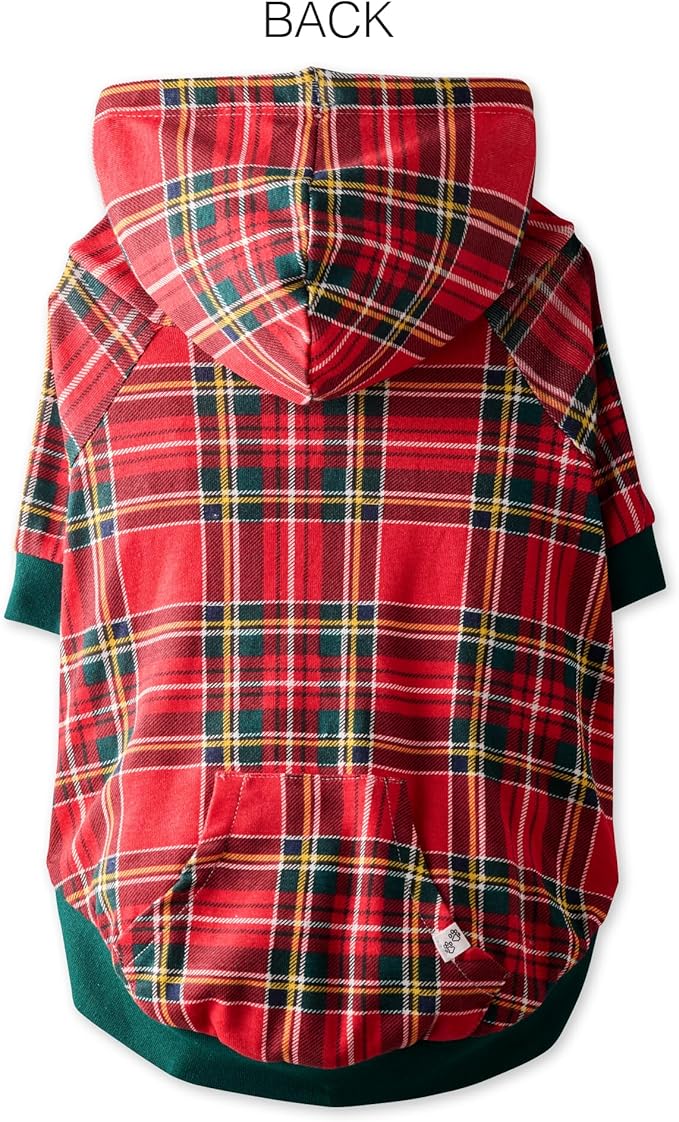 Rocky – The Orginal Lightweight Hooded TEE 100% Organic Cotton Dog Hoodie Pet Coat Sweater for Small, Medium, Large Dogs, Royal Stewart Plaid, XX-Small