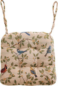 vctops Farmhouse Bird Print Chair Cushions with Ties U-Shaped Soft Comfortable Chair Pads Non Slip Seat Cushions for Indoor Dining Room and Kitchen Chairs (White,16"x16")