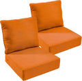 Outdoor Chair Cushions, 6 inch Thick Seat Cushion for Outdoor Furniture, Waterproof 22x24 Patio Furniture Cushions, Patio Couch Cushions Replacement, Include 2 Back & 2 Seat Cushion, Thick/Orange