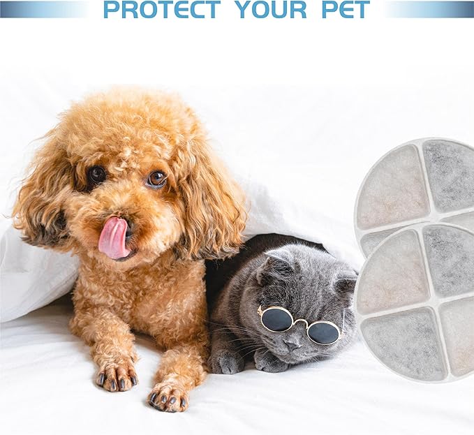 12 Pack Cat Water Fountain Filters Compatible with Pet Fountain Filters Replacement, Pet Filters for Water Fountain