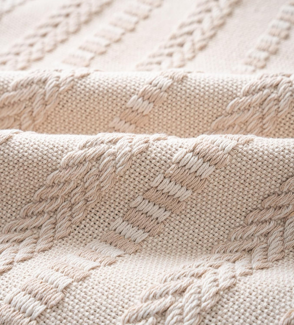 Boho Throw Pillow Covers 12x20 Inch Set of 2, Farmhouse Decorative Couch Pillow Cases, Beige Accent Pillows of Bed, Sofa Bedroom Living Room Home Decor Cushion Cover