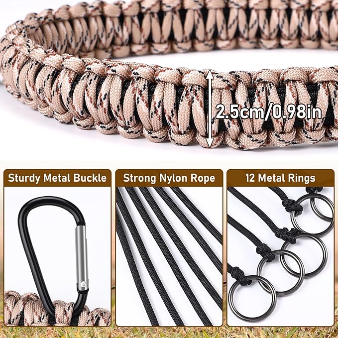 TOBWOLF Duck & Bird Tote with 12 Drops Slip Ring, Metal Loop Goose & Duck Hanger, Waterfowl Tote, Dove Bird Carrier, Paracord