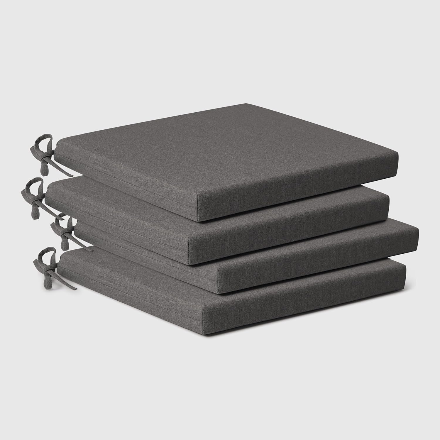 WestinTrends Solace Outdoor Patio Kitchen Dining Chair Square Seat Cushions Set of 4, 20 x 20, Grey