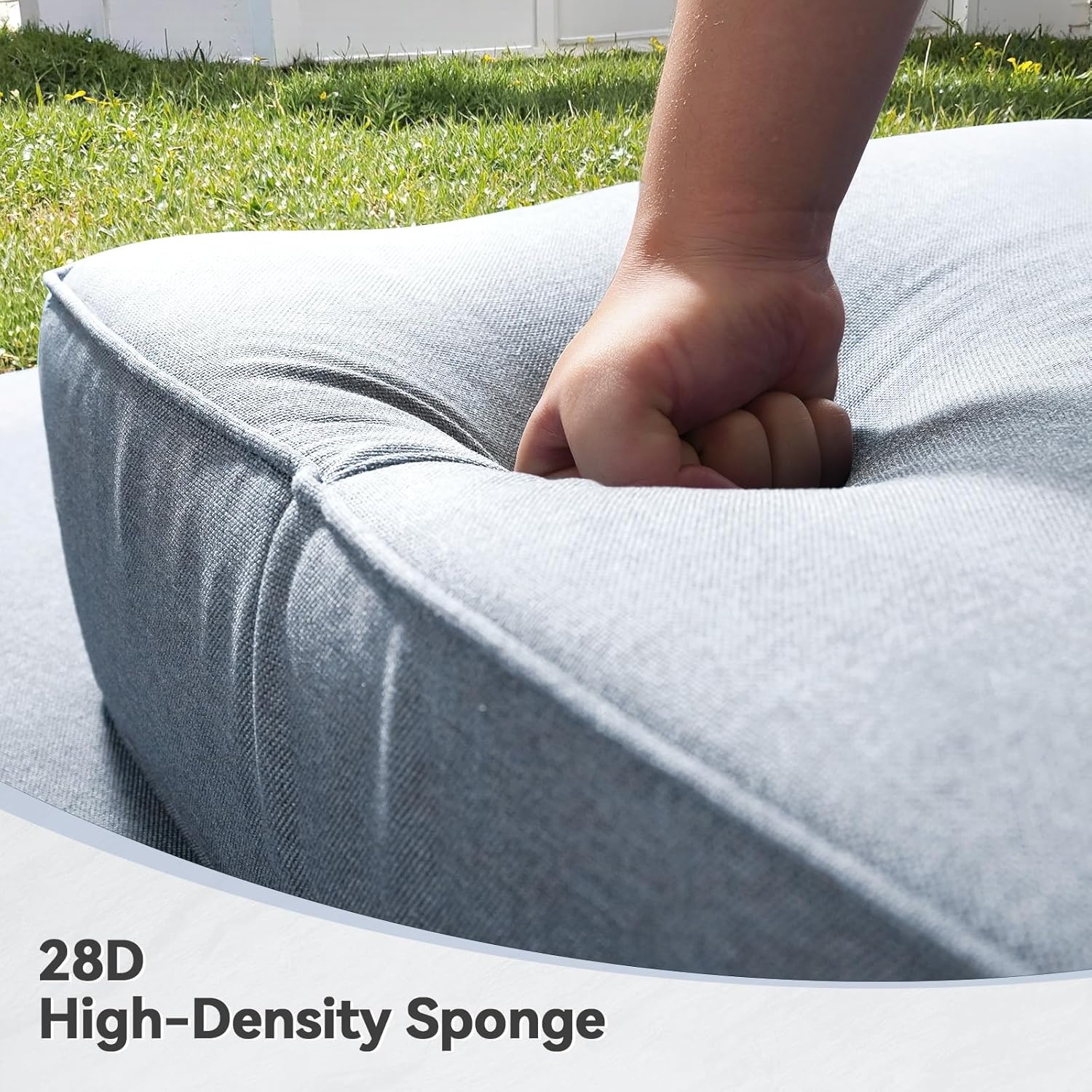 6" Thick Outdoor Cushions 22x24x6, 2-Set Deep Seat Patio Cushions with Removable Cover, Waterproof & Fade Resistant Replacement for Wicker Chair, Loveseat, Sofa - Baby Blue