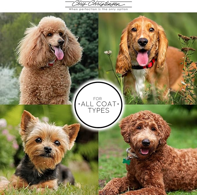 Chris Christensen Karben II Slicker Brush for Dogs, Groom Like a Professional, Ideal For All Coat Types, Remove Shedding Coat, Tangles and Dead Undercoat, 17 mm Stainless Steel Pins, Small