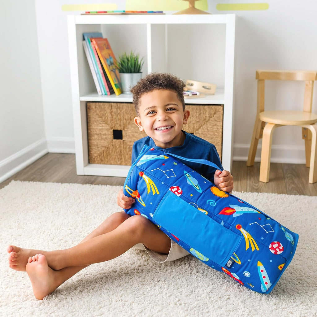 Wildkin 43-inch Kids Nap Mat – Soft Microfiber Toddler Sleeping Mat with Pillow