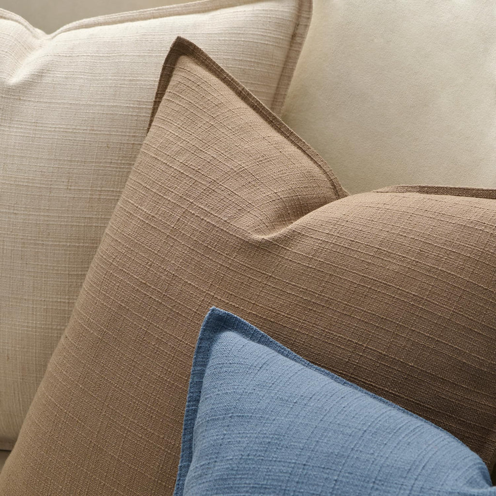 MIULEE 24x24 Decorative Euro Sham Pillow Covers, 2 Pack Large Boho Farmhouse Neutral Throw Pillows for Bed, Thick Textured Modern Linen Cushion Cases Couch Sofa Living Room Home Decor, Coco Brown