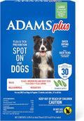 Adams Plus Flea & Tick Prevention Spot On for Dogs 31-60 Pounds ; 12 Weeks & Older, 3-Month Supply, Kills Fleas, Flea Eggs, Flea Larvae & Brown Dog & Deer Ticks, Kills & Repels Mosquitoes for 30 Days