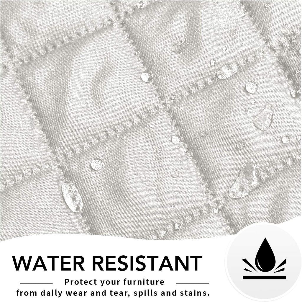 Easy-Going Oversized Recliner Cover Reversible Couch Cover Sofa Cover for Living Room Water Resistant Furniture Protector with Elastic Straps for Pets Dog (Oversized Recliner, Ivory/Ivory)