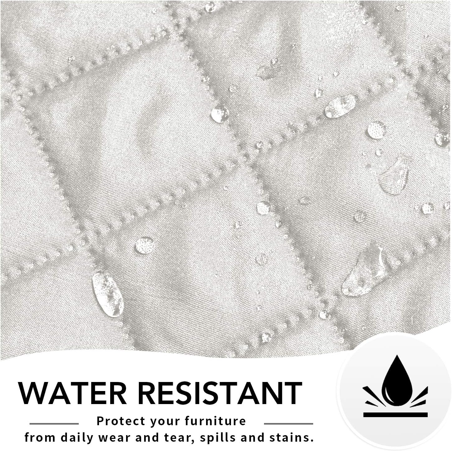 Easy-Going Oversized Recliner Cover Reversible Couch Cover Sofa Cover for Living Room Water Resistant Furniture Protector with Elastic Straps for Pets Dog (Oversized Recliner, Ivory/Ivory)