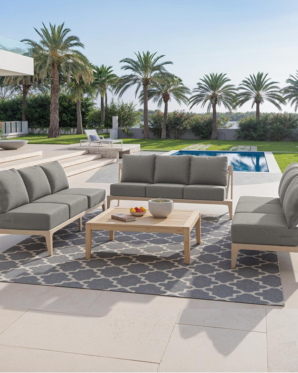 Luxury 24x24x6 Inch Outdoor Seat Cushions - Set of 2 Water Resistant Patio Chair Comfortable Cushion for Porch Set Rattan Dining Rocker Glider Chairs Loveseat Couch Sectional Sofa - Grey