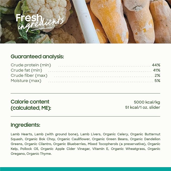 smallbatch Pets Freeze Dried Raw Dog Food, Lamb Recipe, 14 oz, Organic High Protein Dog Food, Grain Free, Made in The USA, Humanely Raised Meat, Single Protein, for Picky Eaters, Hydrate & Serve