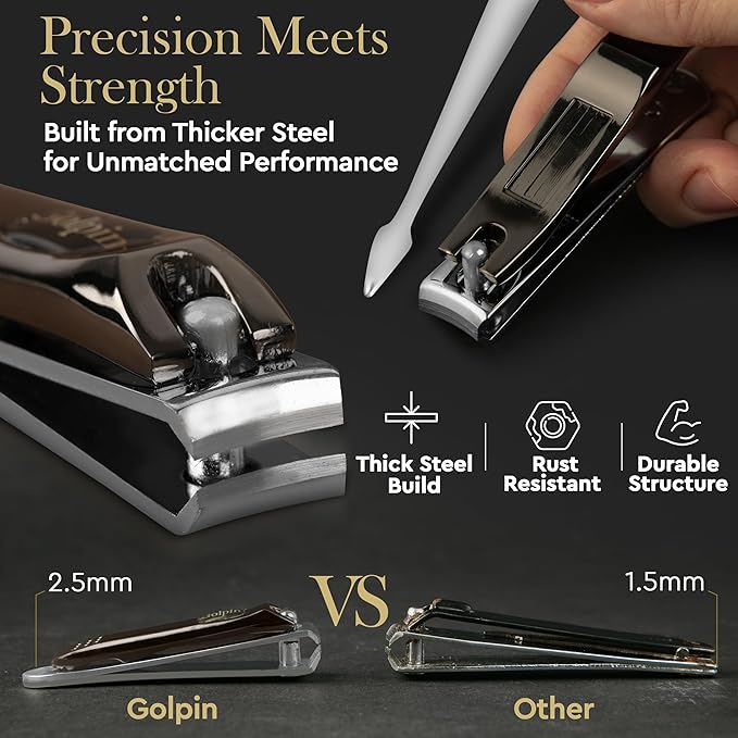 9 Pcs Manicure Kit for Men & Women – Stainless Steel Tools with Travel Nail Kit Case, Nail Clippers, Cuticle Pusher, File, Gift Ready Women & Mens Manicure Set (Black)