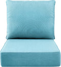 Luxury 6" Outdoor Cushions for Patio Furniture, 24x24x6" Thick Seat Cushion Set, Fade Resistant Couch Chair Replacement Cushions High Density Deep Wicker Chair Cushion with Removable Cover, Teal