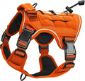 Heavy-Duty Tactical Dog Harness for Large Dogs, No Pull Adjustable Reflective Pet Vest with Molle System, K9 Military-Grade Control for Service Training, Outdoor & 10+ Breeds, Orange, Small