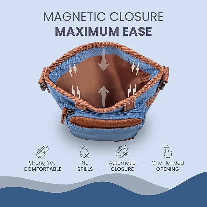 BEAU&FUR Large Dog Treat Pouch with Clicker for Training – 4 Cup Capacity, Built-In Poop Bag Dispenser, Expandable Pocket, Metal Buckle, Large Back Pocket, Ideal Design for Walks and Training – Blue