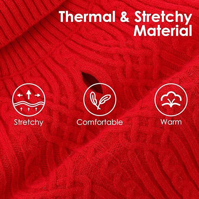 AOFITEE Dog Sweater, Medium Dog Sweater Girl Boy, Soft Turtleneck Pet Pullover for Winter Fall, Red Dogs Sweaters Dog Knitwear for Jack Russell, Mini Dachshund, Boston Terrier, Schnauzer, Red M