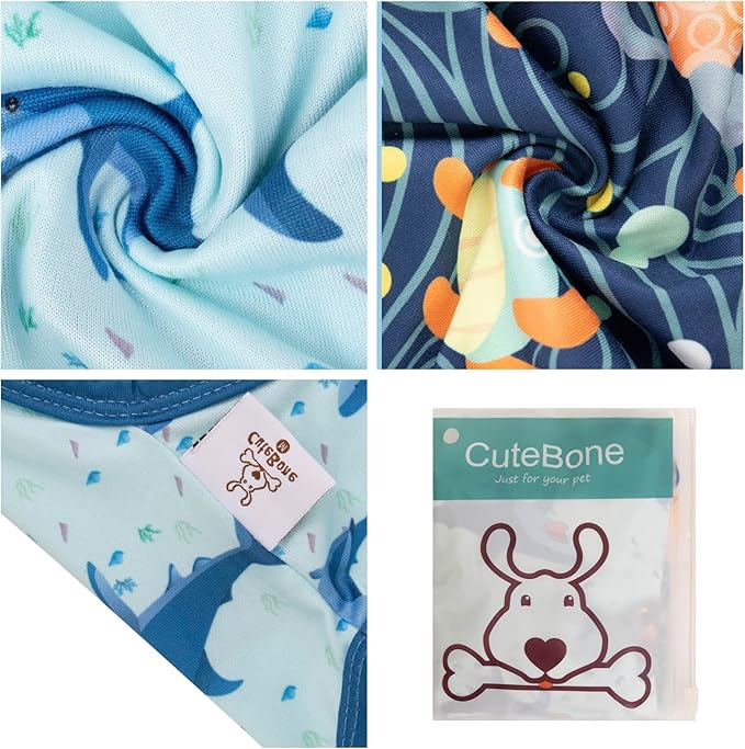 CuteBone Dog Shirts 2-Pack Soft Pet Clothes Breathable Summer Vest for Small Puppy and Stretchy Cat Apparel 2BX11L