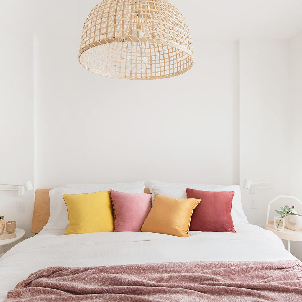 MONDAY MOOSE Decorative Throw Pillow Covers Cushion Cases, Set of 4 Soft Velvet Modern Double-Sided Designs, Mix and Match for Home Decor, Pillow Inserts Not Included (20x20 inch, Yellow/Pink)