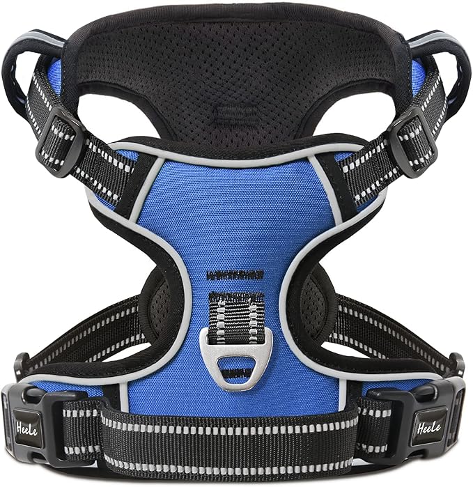 HEELE Dog Harness Harness for Small Dogs No Pull Dog Vest Harness for Small Dog with Soft Padded Handle Reflective for Outdoor Training, Blue, S