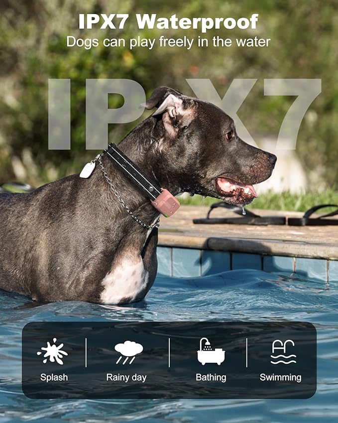 Jugbow Dog Shock Collar - 4200FT Dog Training Collar with Remote Innovative IPX7 Waterproof with 4 Training Modes, Rechargeable E-Collar for All Breeds Pink