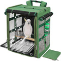 Suertree Bird Carrier Travel Cage, Cockatoo Carrier, Parrot Travel Backpack with Unbreakable Stainless Steel Mesh, Perch, Water Bottle and Food Bowl, X-Large Green