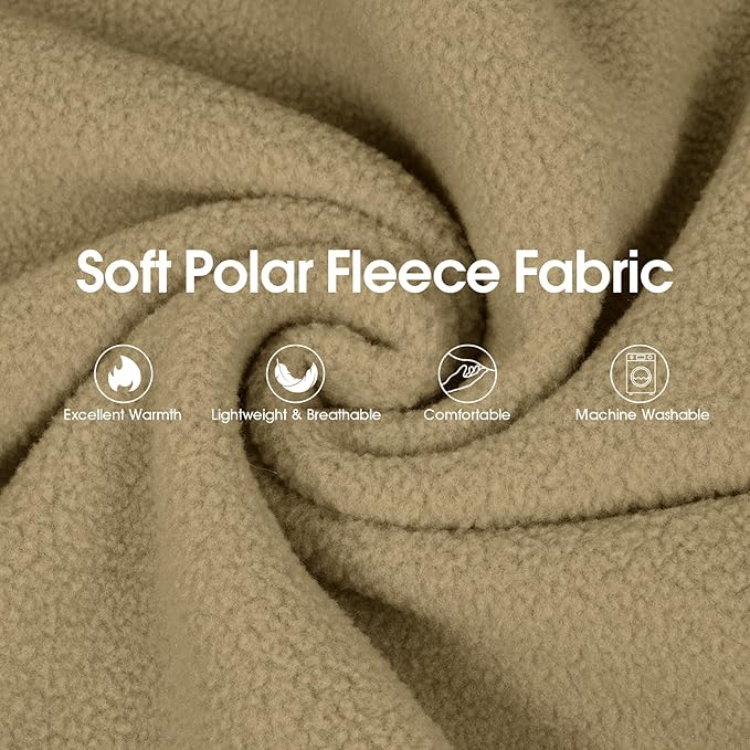 IECOii Dog Hoodie for Medium Dogs, Warm Fleece Dog Hoodies Sweater with Leash Hole and Pocket, Cozy Dogs Cold Weather Coat for Fall Winter Hooded Sweatshirt Vest for French Bulldog, Khaki, L