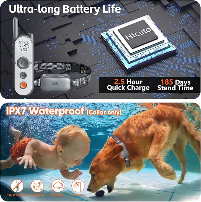 Wireless Dog Fence System for 2 Dogs Electric Wireless Fence for Dogs with 2 Collars 856 Acre Outdoor Boundary Portable Safe Pet Containment System Large Medium Dogs Training Collar with Remote