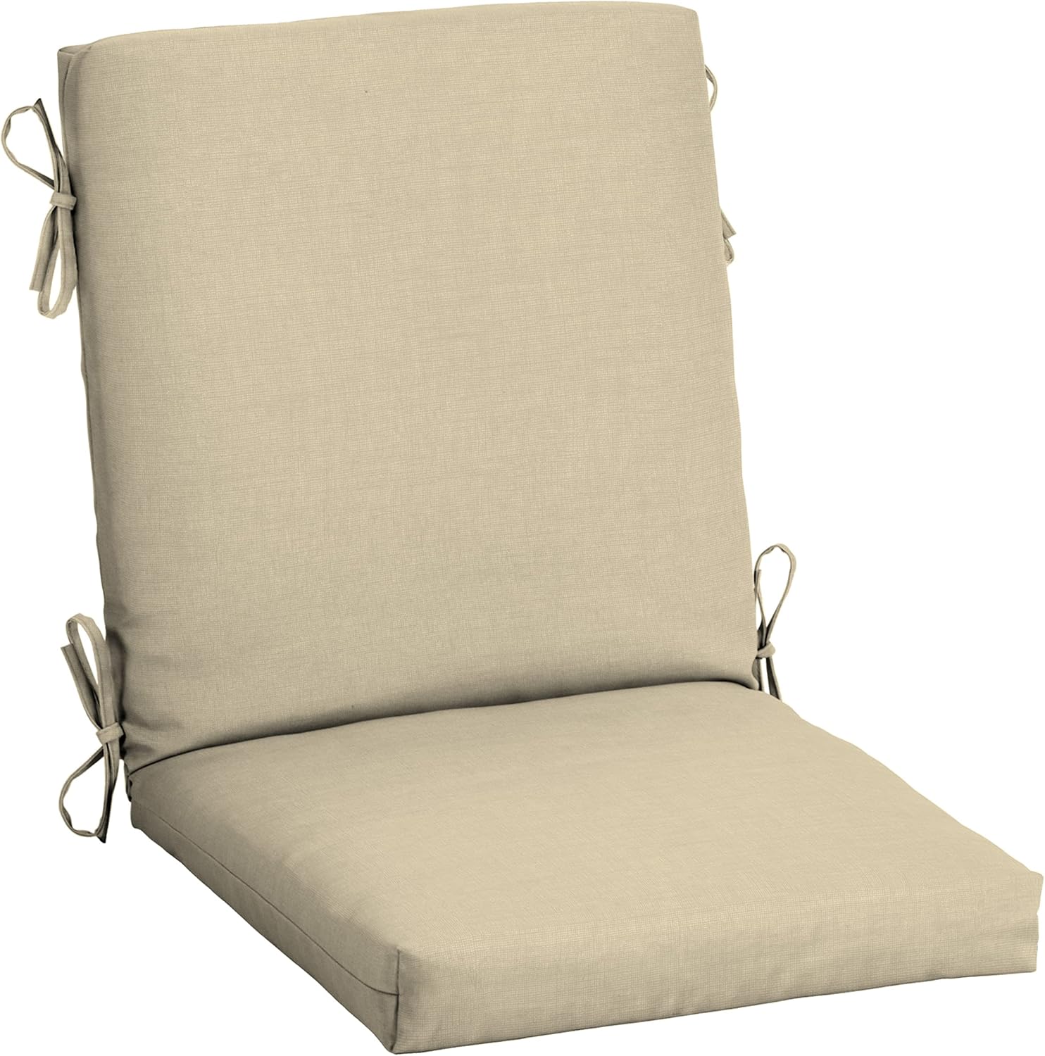 Arden Outdoor Midback Chair Cushion, 18 x 16.5, Tan Leala